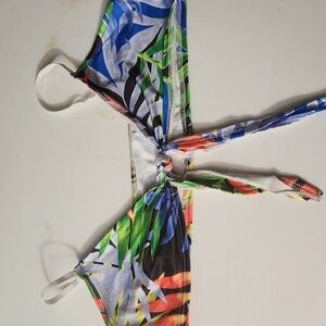 Vibrant Multicolor Tie-Front Bikini Top